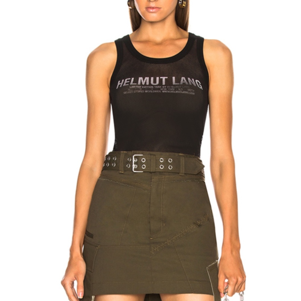 Helmut Lang Mesh Logo Tank Top